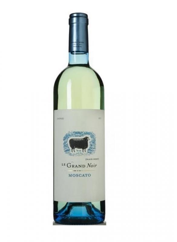 Białe, słodkie francuskie Wino Le Grand Noir Black Sheep Moscato