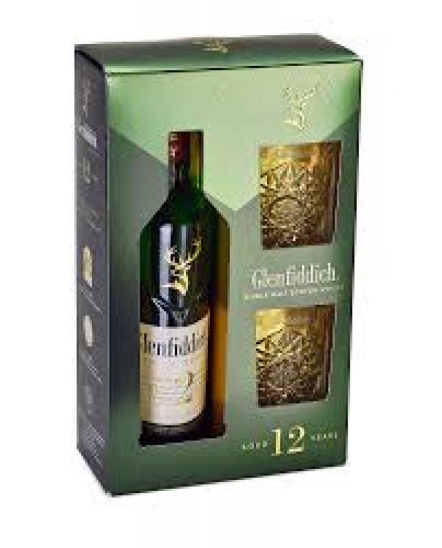 WHISKY GLENFIDDICH 12YO 0,7L 40%+ 2 SZKLANKI SZKOCJA