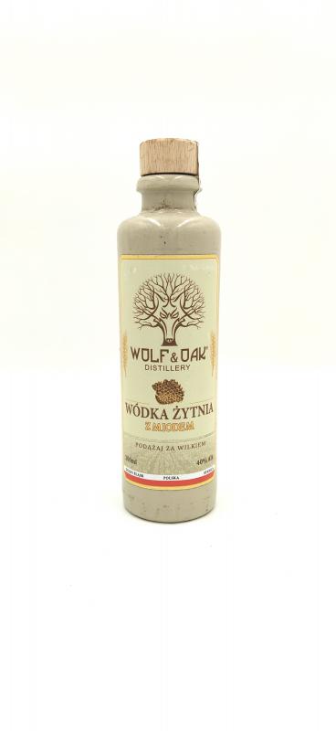 WÓDKA  WOLF & OAK ŻYTNIA Z MIODEM 0,2L 40%