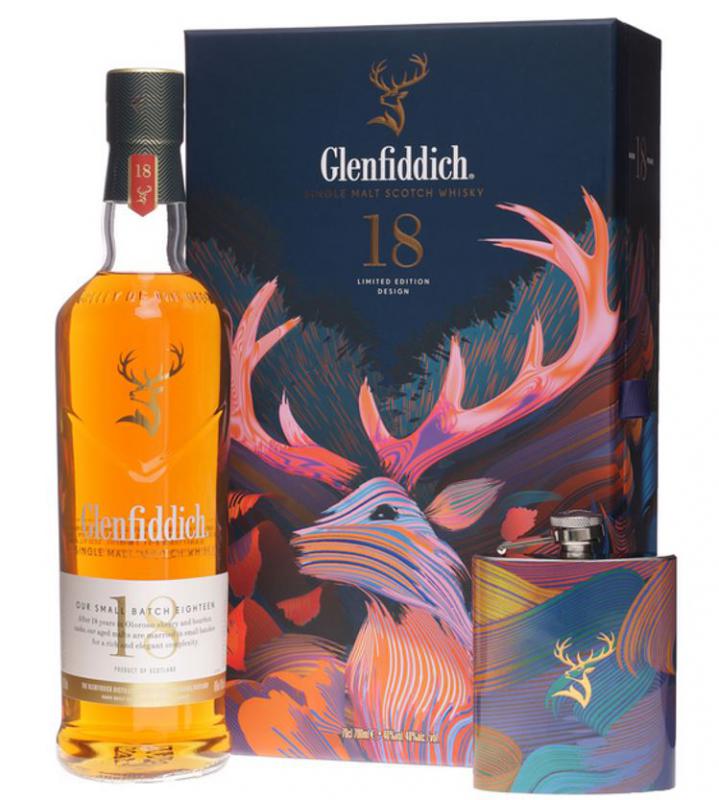 Whisky Glenfiddich 18 YO 0,7l 40% + piersiówka