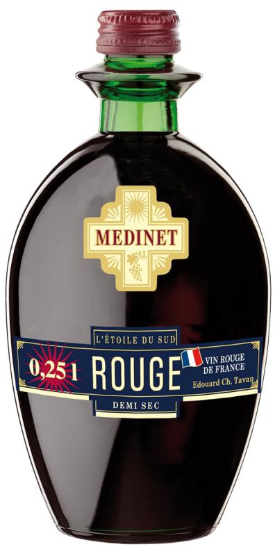 Wino Medinet Rouge 250ml - wino czerwone, półwytrawne francuskie