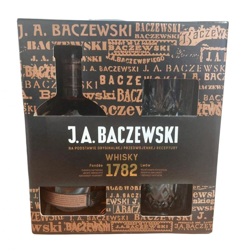 Whisky J.A. Baczewski 1782 0,7l 43% zestaw 2 szklanki
