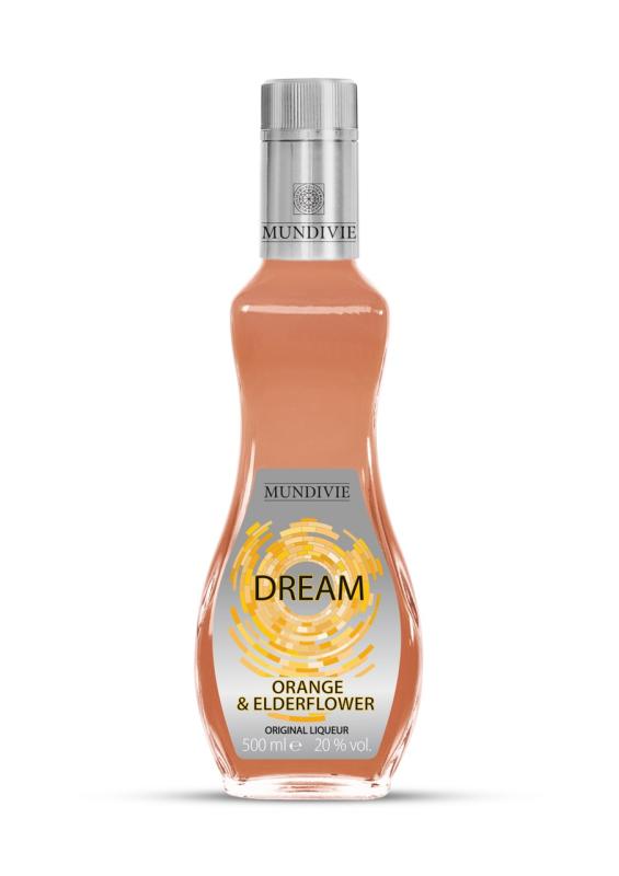 Likier Mundivie Orange & Elderflower Dream 0,5l 20% o smaku skórek czerwonej pomarańczy i świeżych kwiatów bzu.