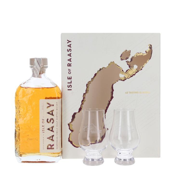Whisky Isle Of Raasay Single Malt 0,7l 46,4% w zestawie prezentowym z dwoma kieliszkami degustacyjnymi