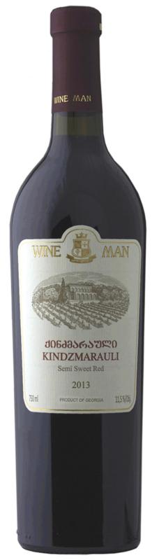 Wino Man Kindzmarauli czerwone, półsłodkie 0,75l 11% Gruzja