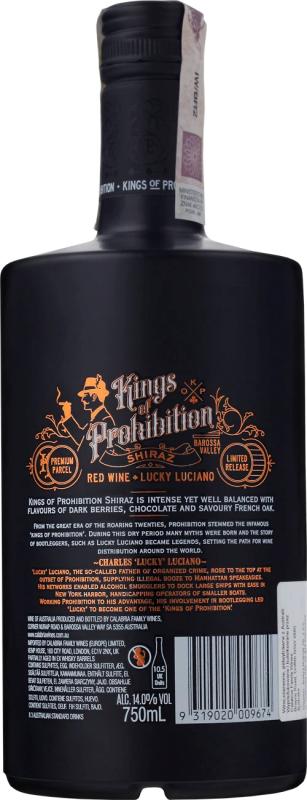 Wino australijskie czerwone, półwytrawne Kings of Prohibition 