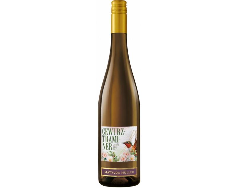 Wino Matylda Muller Gewurztraminer białe, półwytrawne 0,75l 14%