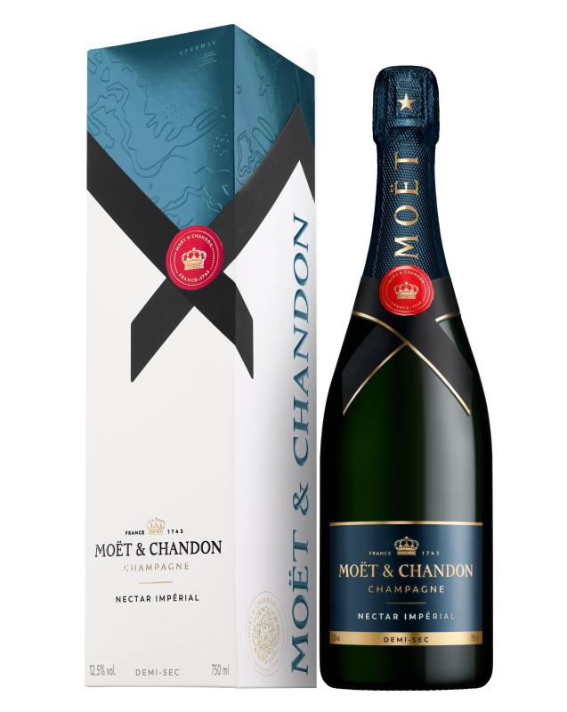 Szampan Moet & Chandon Nectar Imperial białe, półwytrawne 0,75l 12,5% z opakowaniem - nowe online