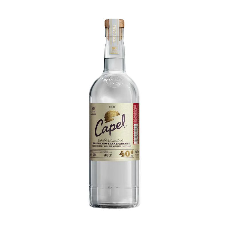 Pisco Capel Doble Destilado Reservado Transparente 0,7L 40% (Chile)