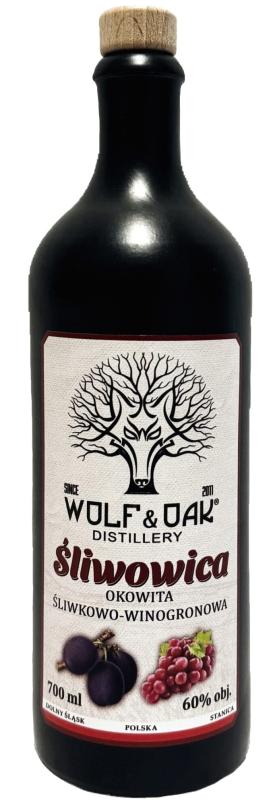 Okowita Wolf & Oak Śliwowica Śliwkowo-Winogronowa 0,7L 60%