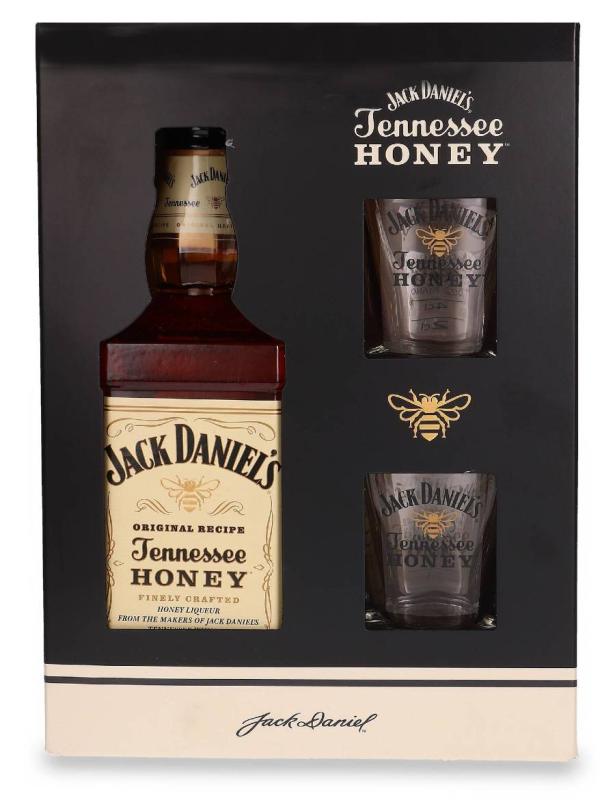 Whiskey Jack Daniel\'s Honey 0,7L 35% + 2 Szklanki