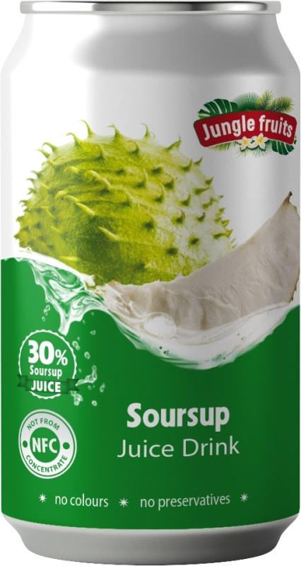 Napój Jungle Fruits Soursop z sokiem z gravioli 0,33l puszka