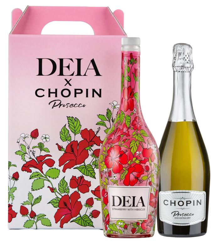 Zestaw prezentowy prosecco Chopin + likier Deia, idealny na prezent