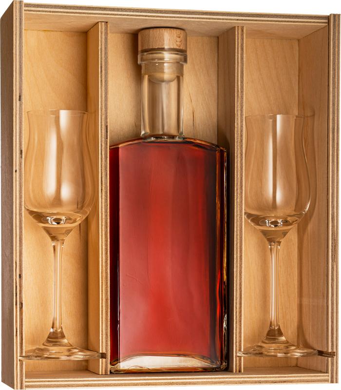 Brandy Set Hann Bottle Marquis de Villard + 2 Kieliszki 0,5L 40%