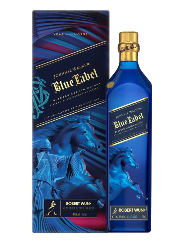 WHISKY JOHNNIE WALKER BLUE LABEL YEAR OF THE HORSE X ROBERT WUN 2026 40% 0,7L (1)