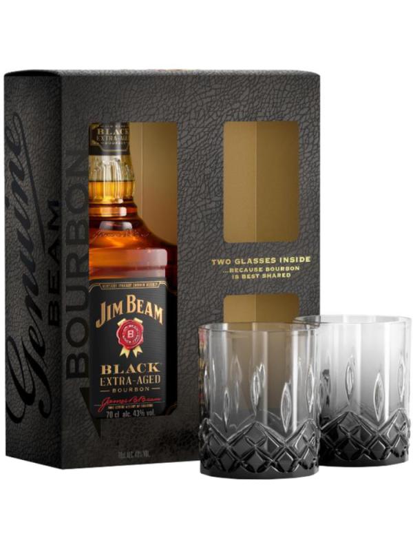 Bourbon Jim Beam Black 7YO 43% 0,7L + 2 Szklanki (1)
