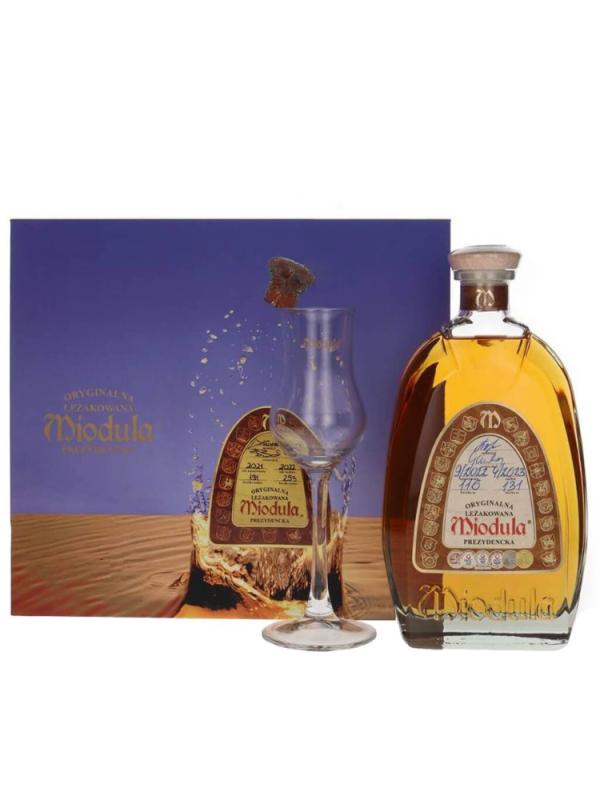 LIKIER MIODULA PREZYDENCKA 0,5L 40%+KIELISZKI KARTON (1)