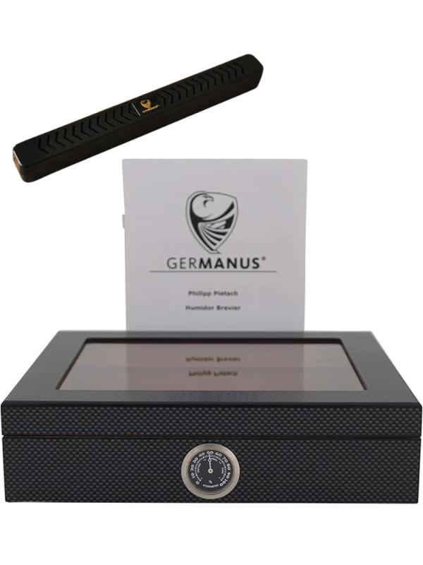 Humidor Germanus z nawilżaczem + higrometr na 30 cygar pudełko  (1)