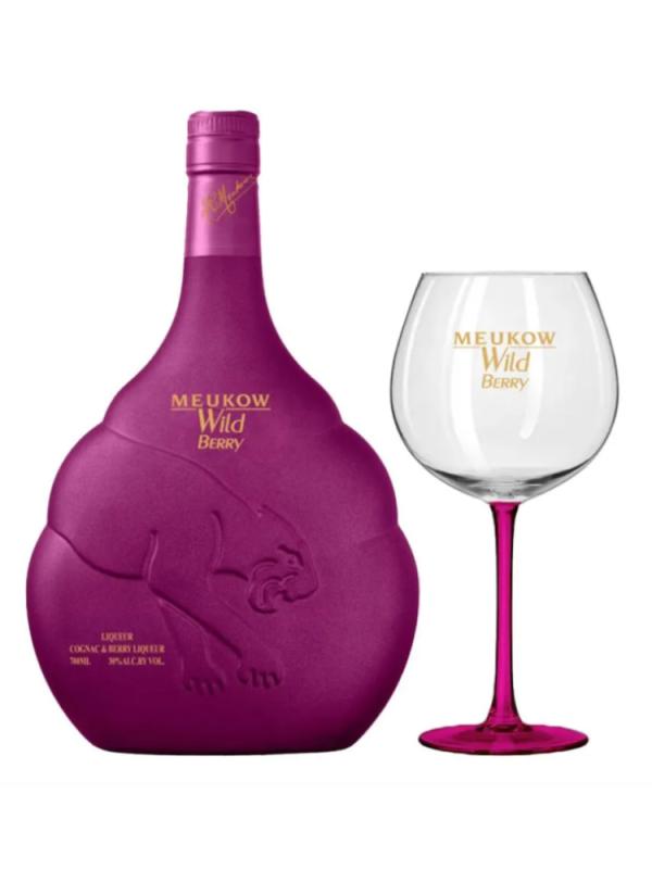 Likier Meukow Wild Berry 0,7L 30% + kieliszek - idealny zestaw prezentowy (2)