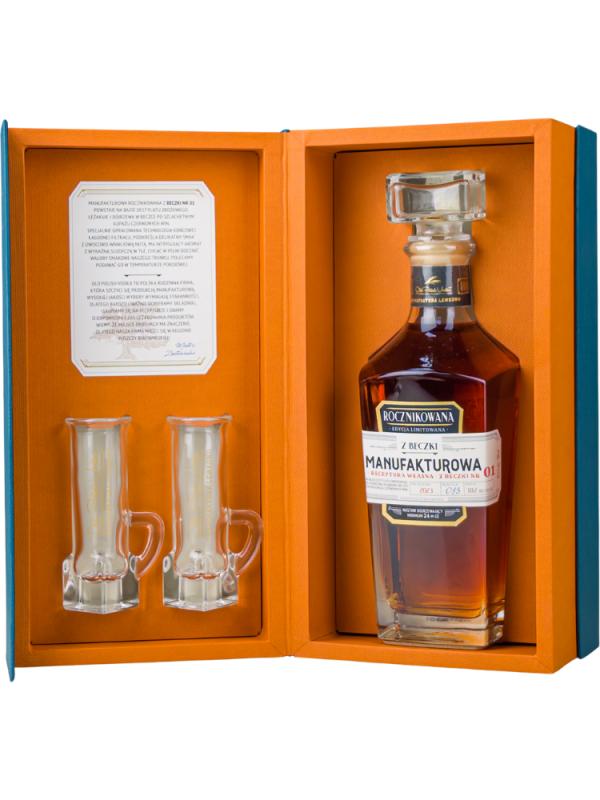 Wódka Manufakturowa Rocznikowa z Beczki nr 01 46,3% + 2 kieliszki (2)