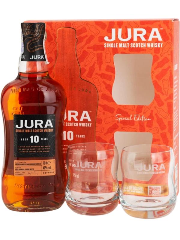Whisky Jura 10 Year Old 0,7L 40% + 2 Szklanki  (1)