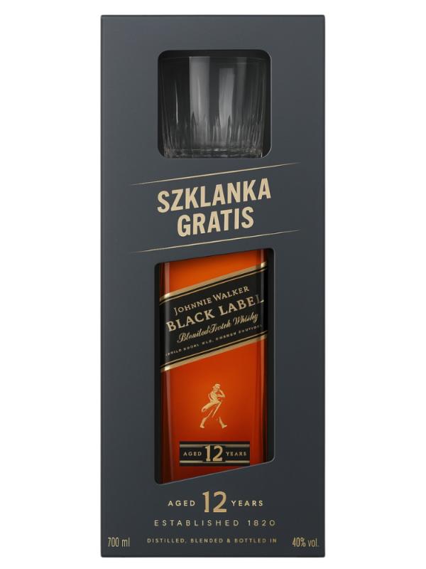 Whisky Johnnie Walker Black Label 12 yo + szklanka (1)