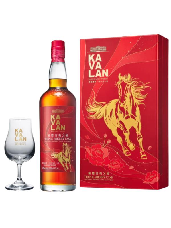Whisky Kavalan Triple Sherry Cask Year of the Horse 2026 0,7L 40% + kieliszek (1)