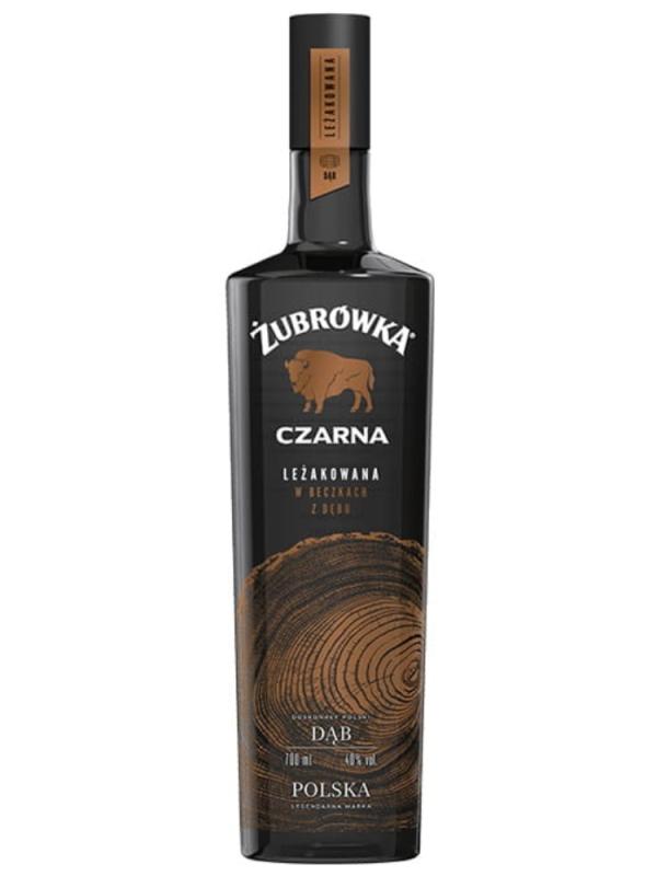 Polska wódka Żubrówka Czarna Leżakowana Dąb 40% 0,7L (1)