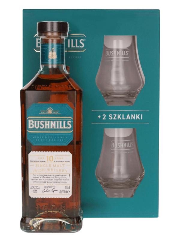 Whiskey Bushmills 10 Year Old Single Malt 40% 0,7L + 2 szklanki (1)