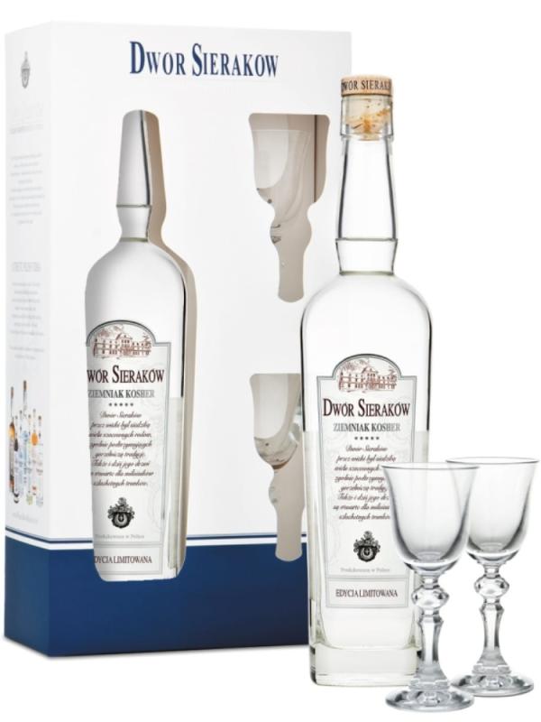 Wódka Dwór Sieraków Ziemniak Kosher + 2 kieliszki  (1)