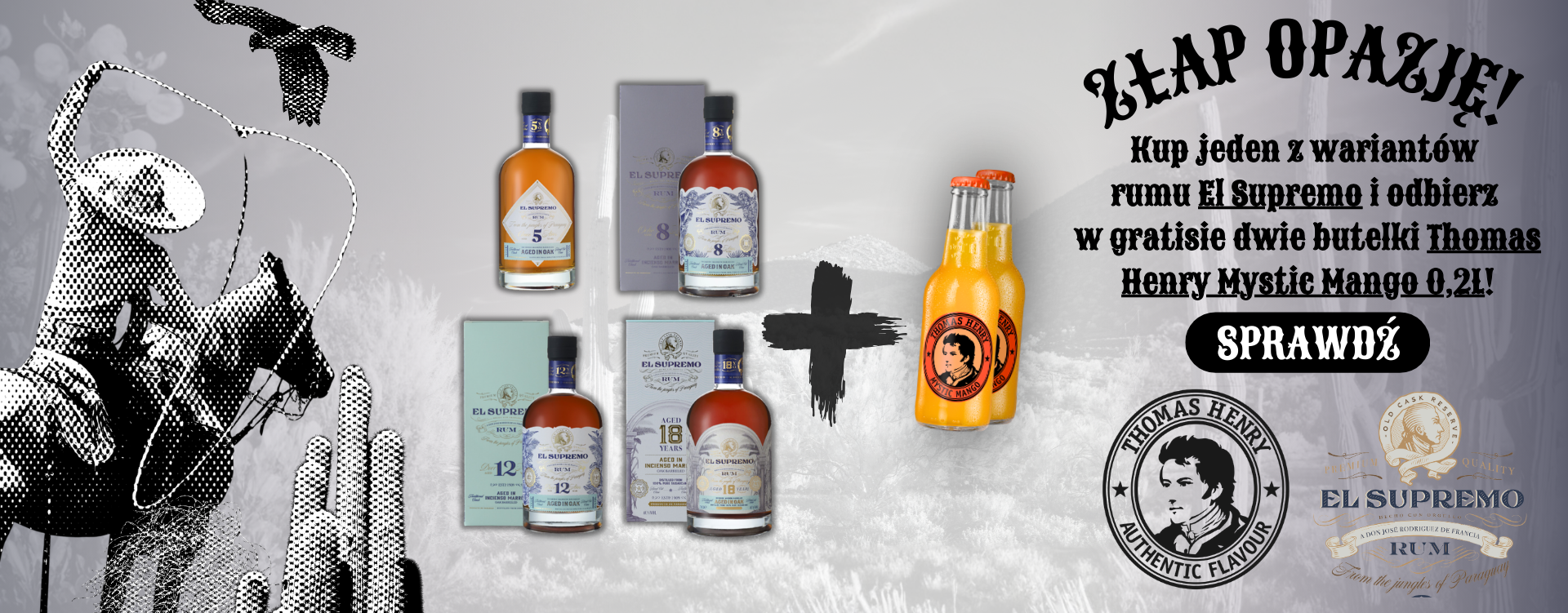 Baner kwiecień 2026 - El Supremo + Thomas Henry PROMO - Spirit Depot