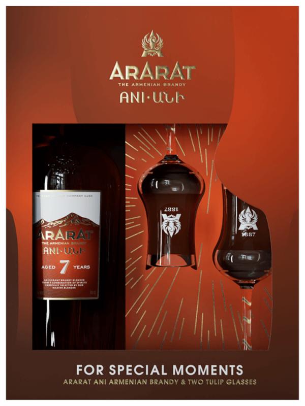 Brandy ARARAT Ani 7yo + 2 kieliszki  (1)