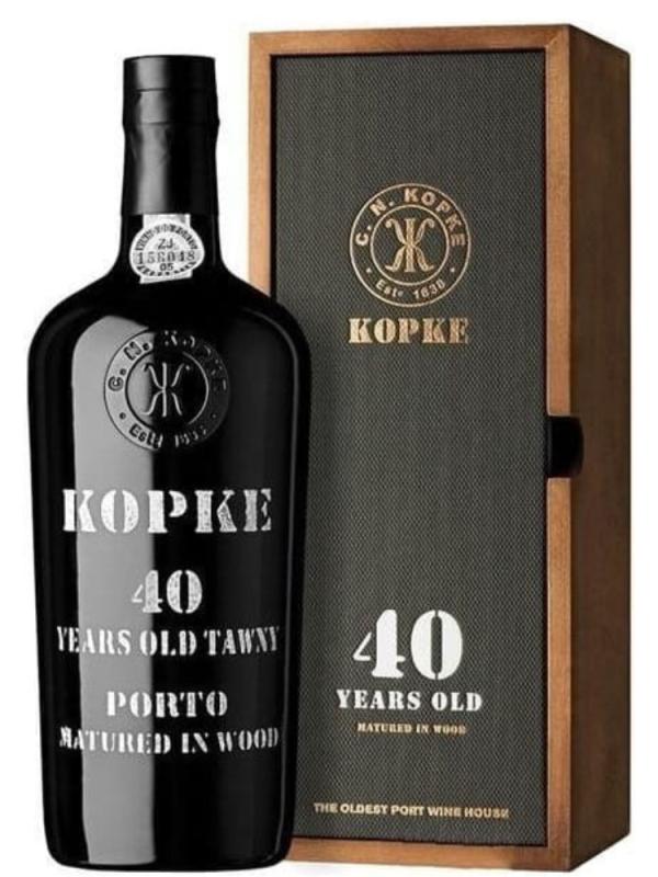 Wino Porto Kopke 40 Years Old Tawny w drewnianej skrzynce 20% 0,75l (1)