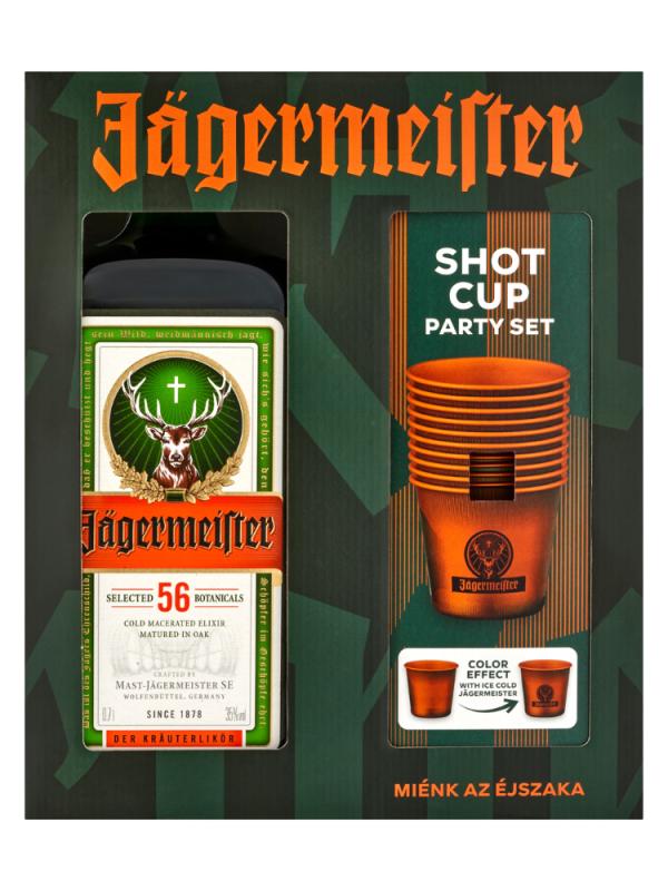 Likier Jagermeister Party Set + kieliszki na shoty 0,7l 35% (1)