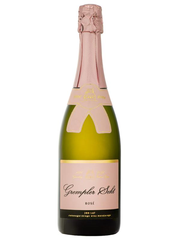 Wino musujące Grempler Sekt Rose 200 Lat Wina - Winnica Miłosz różowe, wytrawne 12,5% (1)