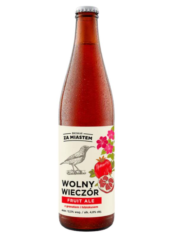 Piwo Za Miastem Wolny Wieczór Fruit Ale Hibiskus z Granatem 4,8% 0,5L (1)