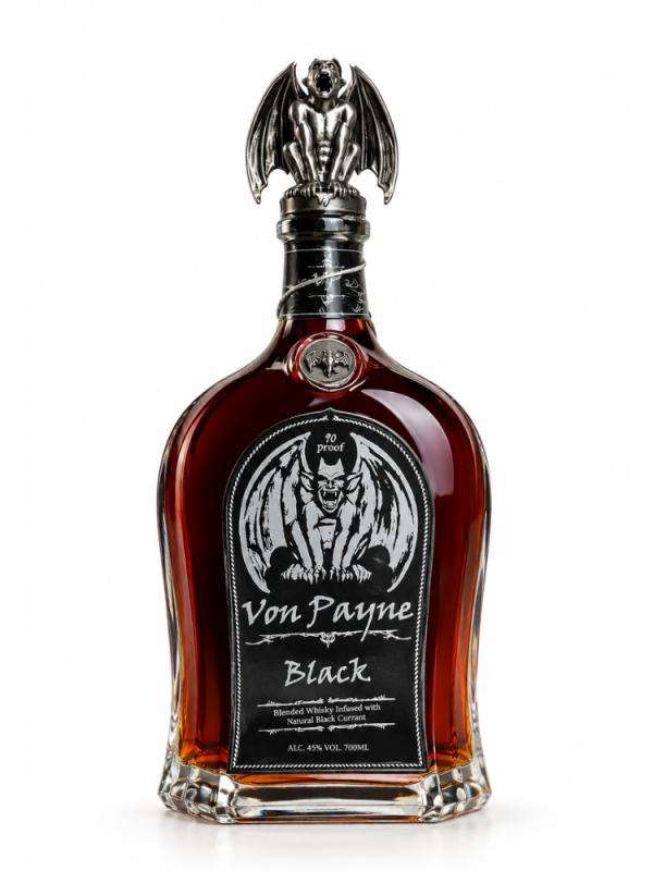 Von Payne Black Premium Whiskey Infused with Natural Black Currant 45% 0,7L, amerykańska whisky infuzowana owocem czarnej porzeczki. (1)