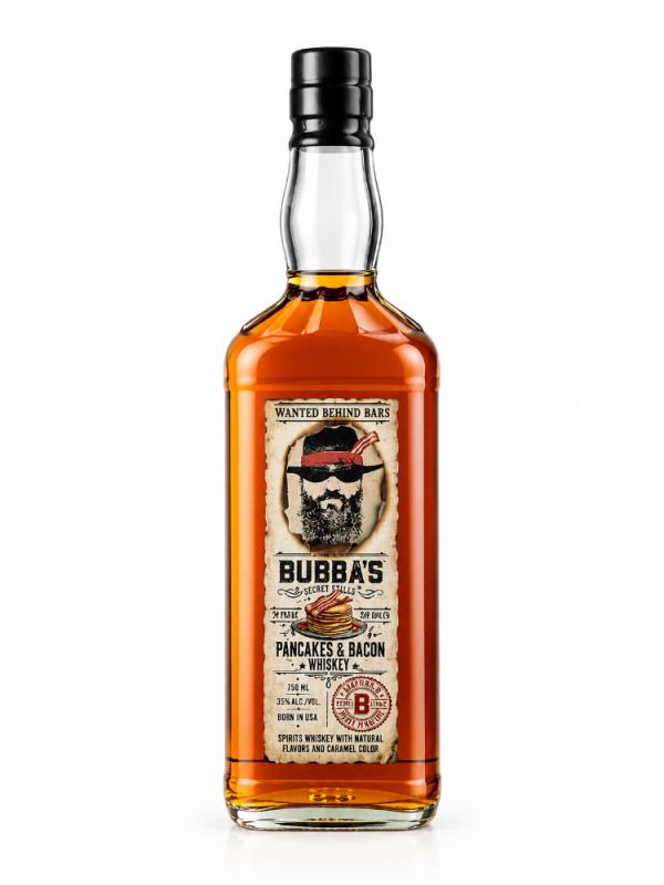 BUBBA\'S PANCAKES & BACON 0,7L 35%, kultowy amerykański likier na bazie bourbonu o smaku klonowych naleśników i chrupiącego bekonu. (1)