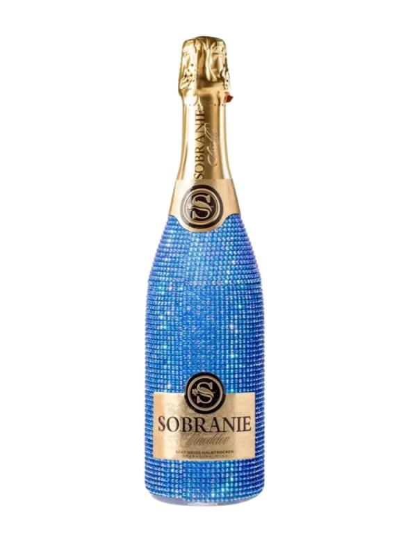 WINO MUSUJĄCE SOBRANIE VINODELOV BLUE EXTRA DRY 0,75L 12% B/PW mołdawskie półwytrawne wino musujące w ozdobnej butelce z niebieskimi kryształkami (1)
