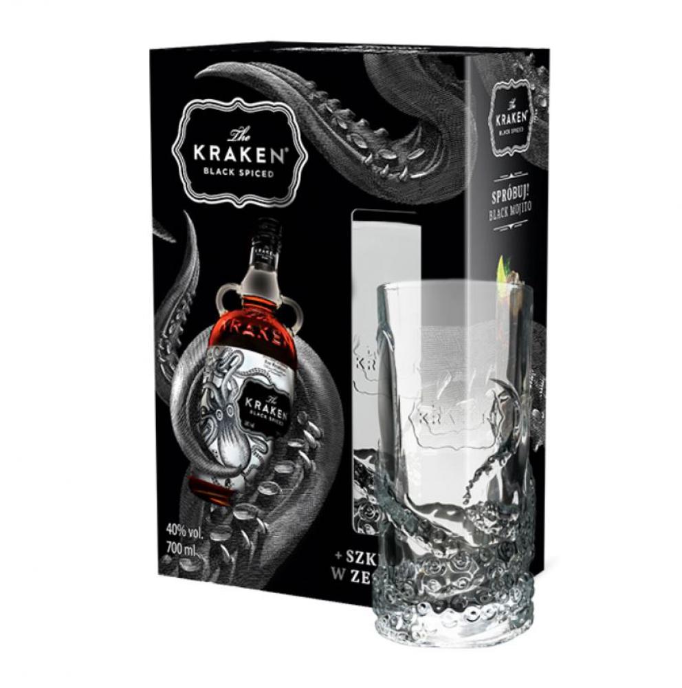 Rum Kraken Black Spiced 0,7l 40 w zestawie ze szklanką alkoholeswiata24