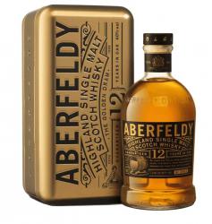 szkocka Whisky Aberfeldy 12yo single malt Gold puszka złota, zamów w sklepie online w promocyjnej cenie najtaniej na rynku