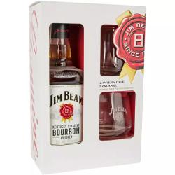 Whisky Bourbon Jim Beam 0,7l 40% zestaw z dwoma szklankami