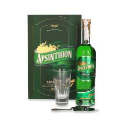 Wódka Apsinthion De Lux 0,5l 55% zestaw szklanka + łyżeczka