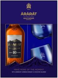 Obrazek dla: Brandy Ararat 10YO Akhtamar 40% 0,7L  zestaw z dwoma szklankami